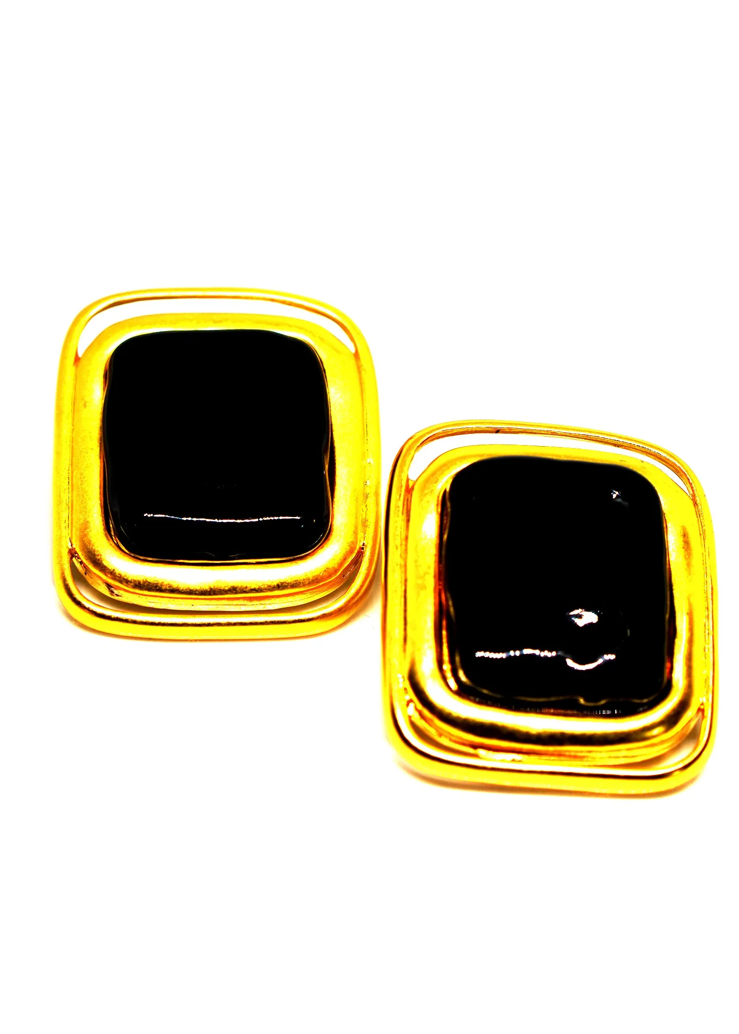 The "Jordan" Black & Gold Statement Earring