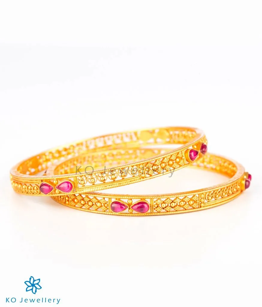 The Ramyati Silver Bangle(Red/Size/2.2/2.4/2.6/2.8)