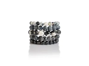 The Timeless Set - gemstone stretch bracelet set of 5
