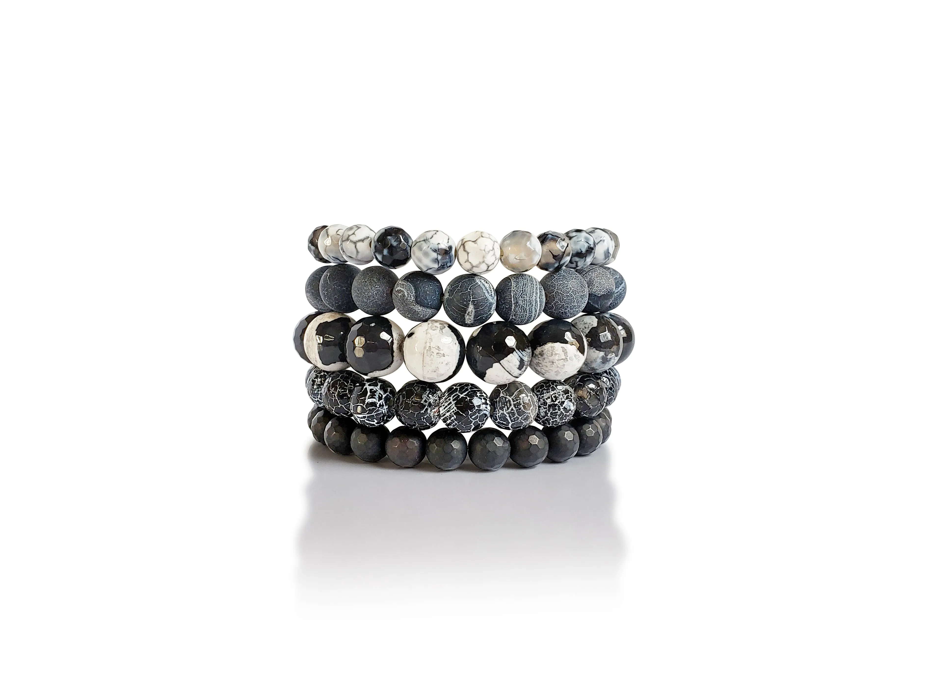 The Timeless Set - gemstone stretch bracelet set of 5