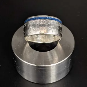 Thin Blue Line Morgan Coin Ring