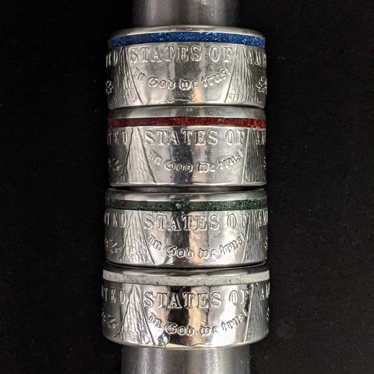Thin Blue Line Morgan Coin Ring