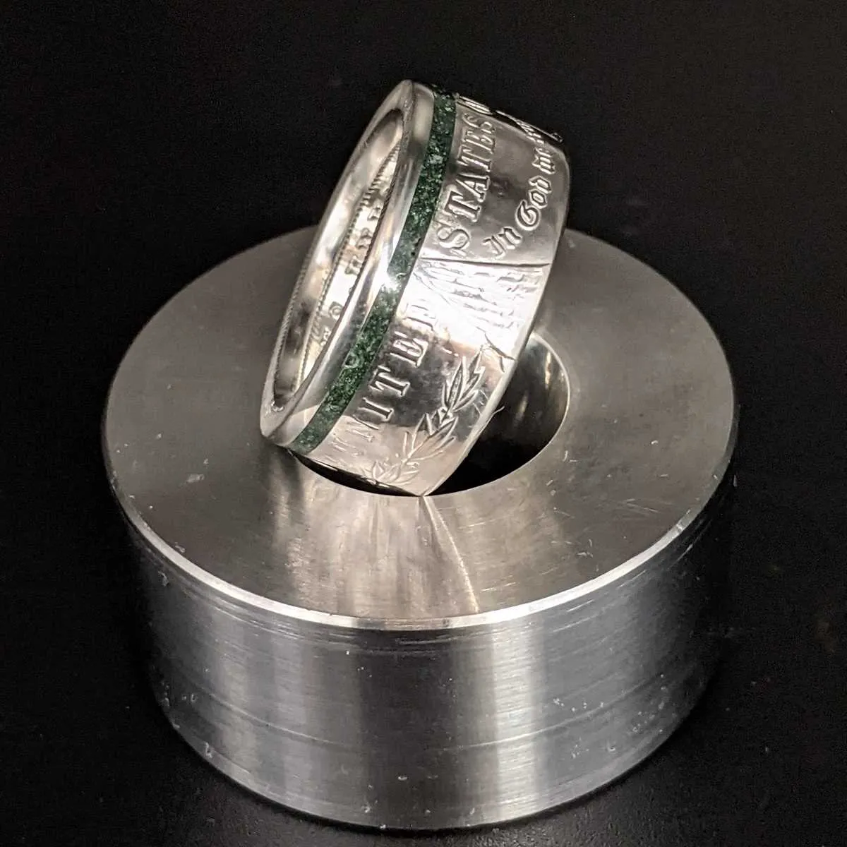 Thin Green Line Morgan Coin Ring
