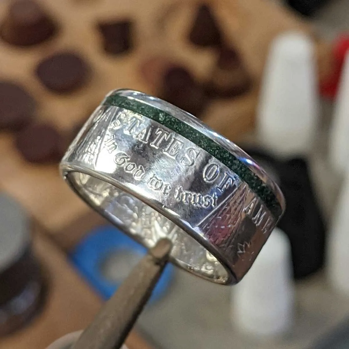 Thin Green Line Morgan Coin Ring