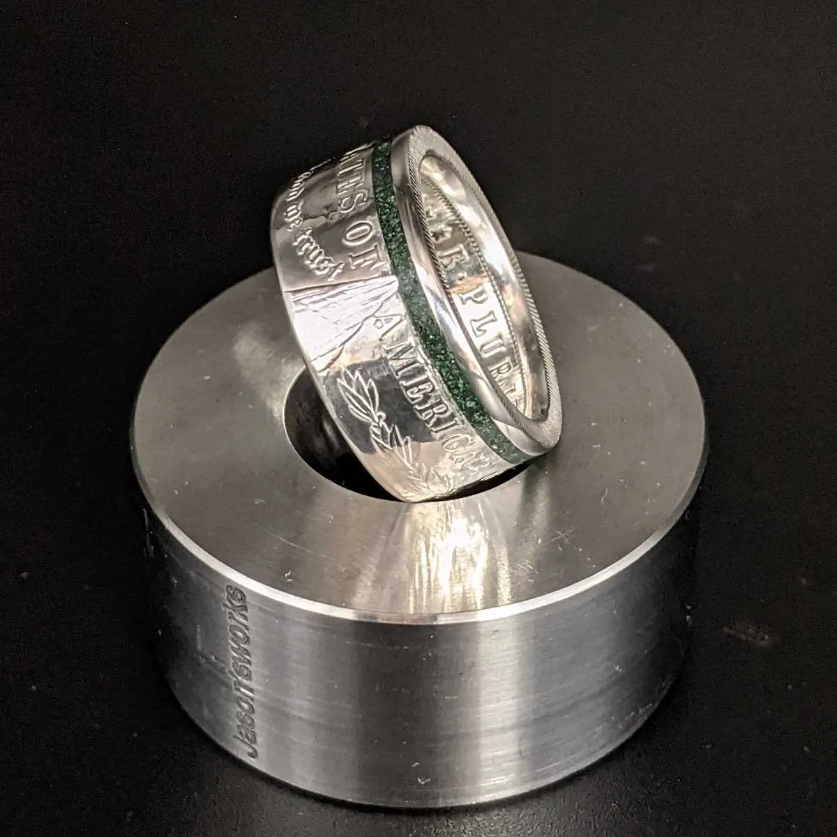 Thin Green Line Morgan Coin Ring