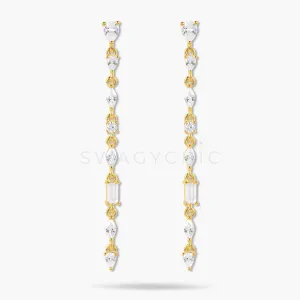 Thin Multi-Stone Drop Earrings
