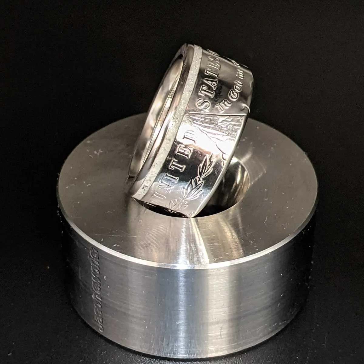 Thin White Line Morgan Coin Ring