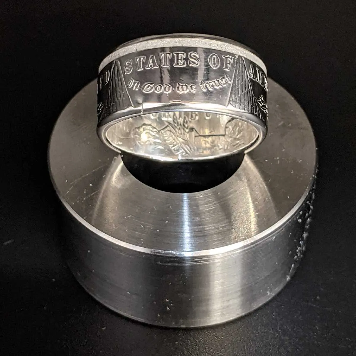 Thin White Line Morgan Coin Ring