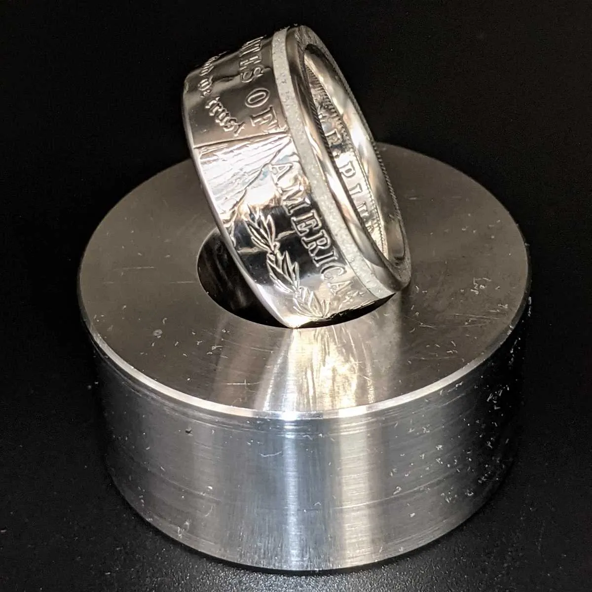 Thin White Line Morgan Coin Ring