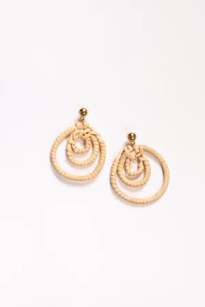 Three Hoop Drop Earrings in Natural