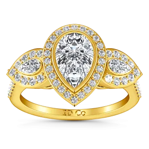 Three Stone Diamond Engagement Ring Vanessa 14K Yellow Gold