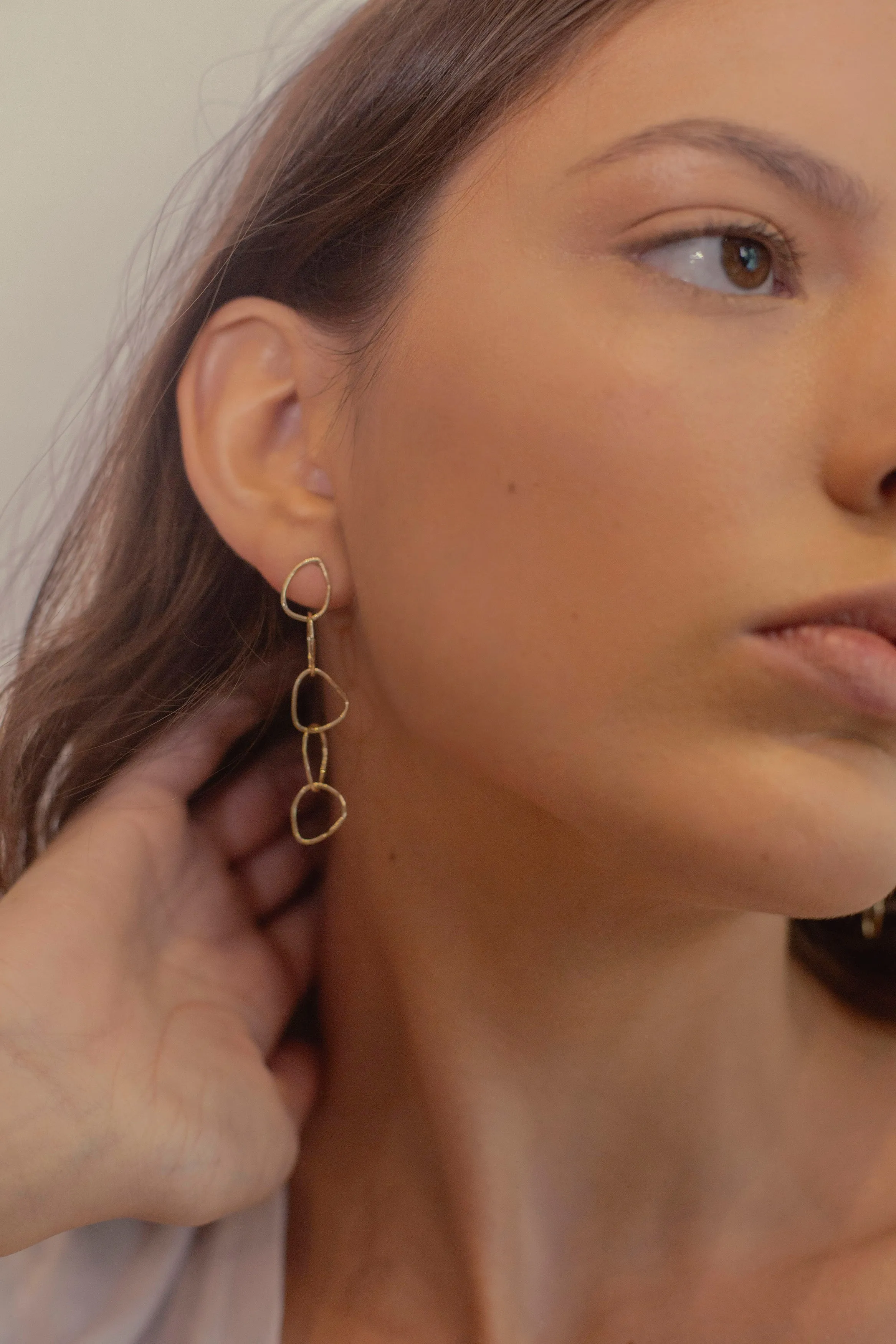 Tiny Five Gold Drop Earrings