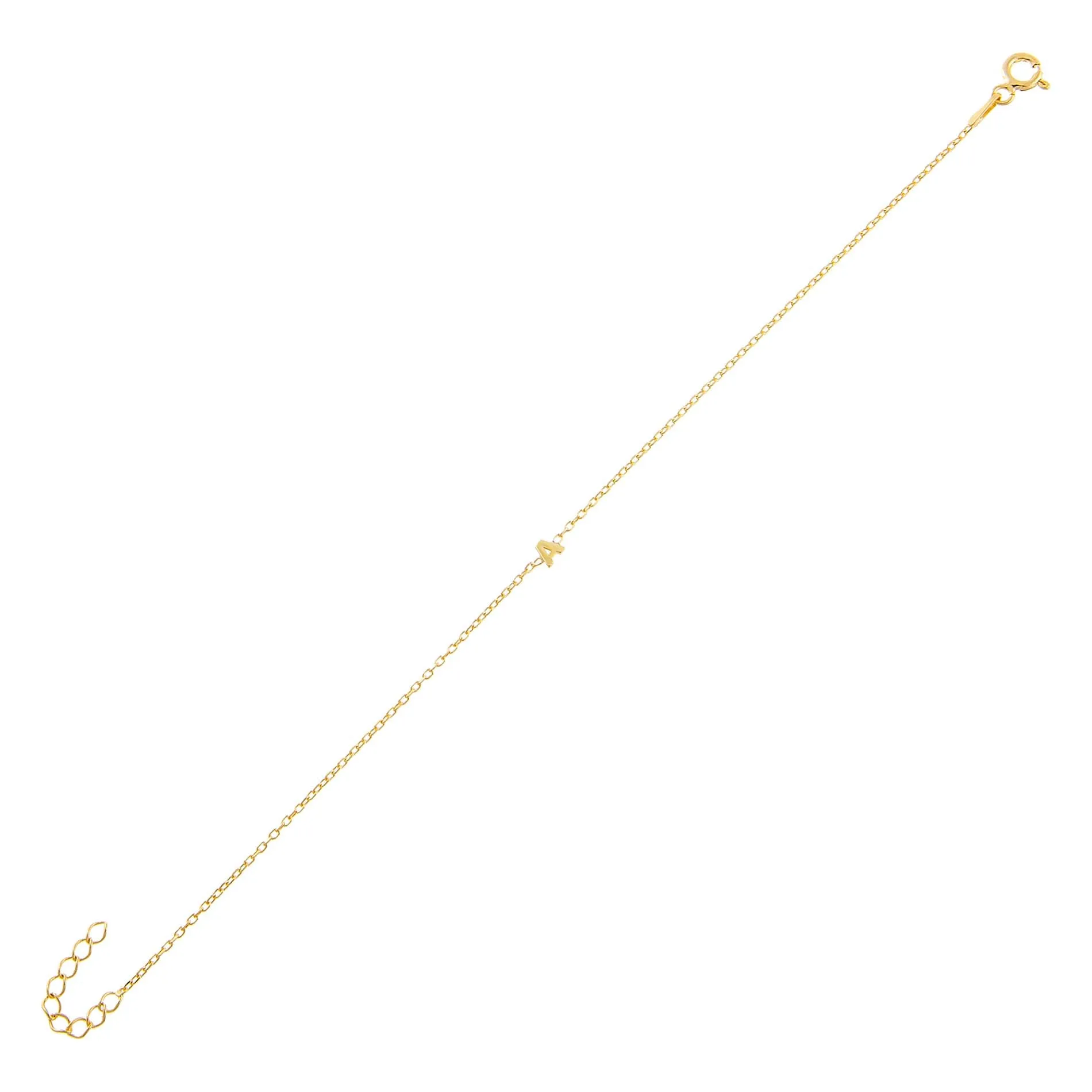 Tiny Solid Uppercase Initial Bracelet