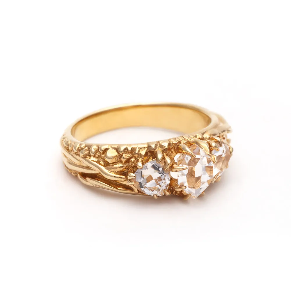 TRI-REALM MATRIX ENGAGEMENT RING | 14K GOLD & HERKIMER