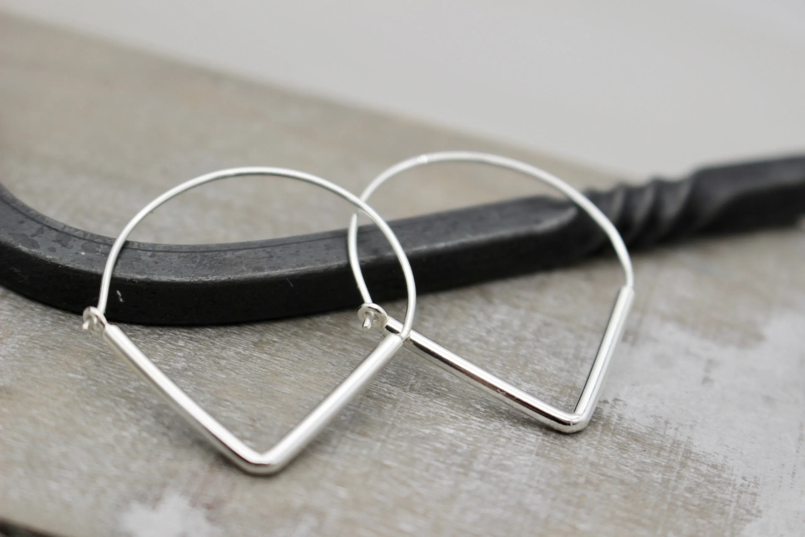 Triangle Sterling Silver Hoops