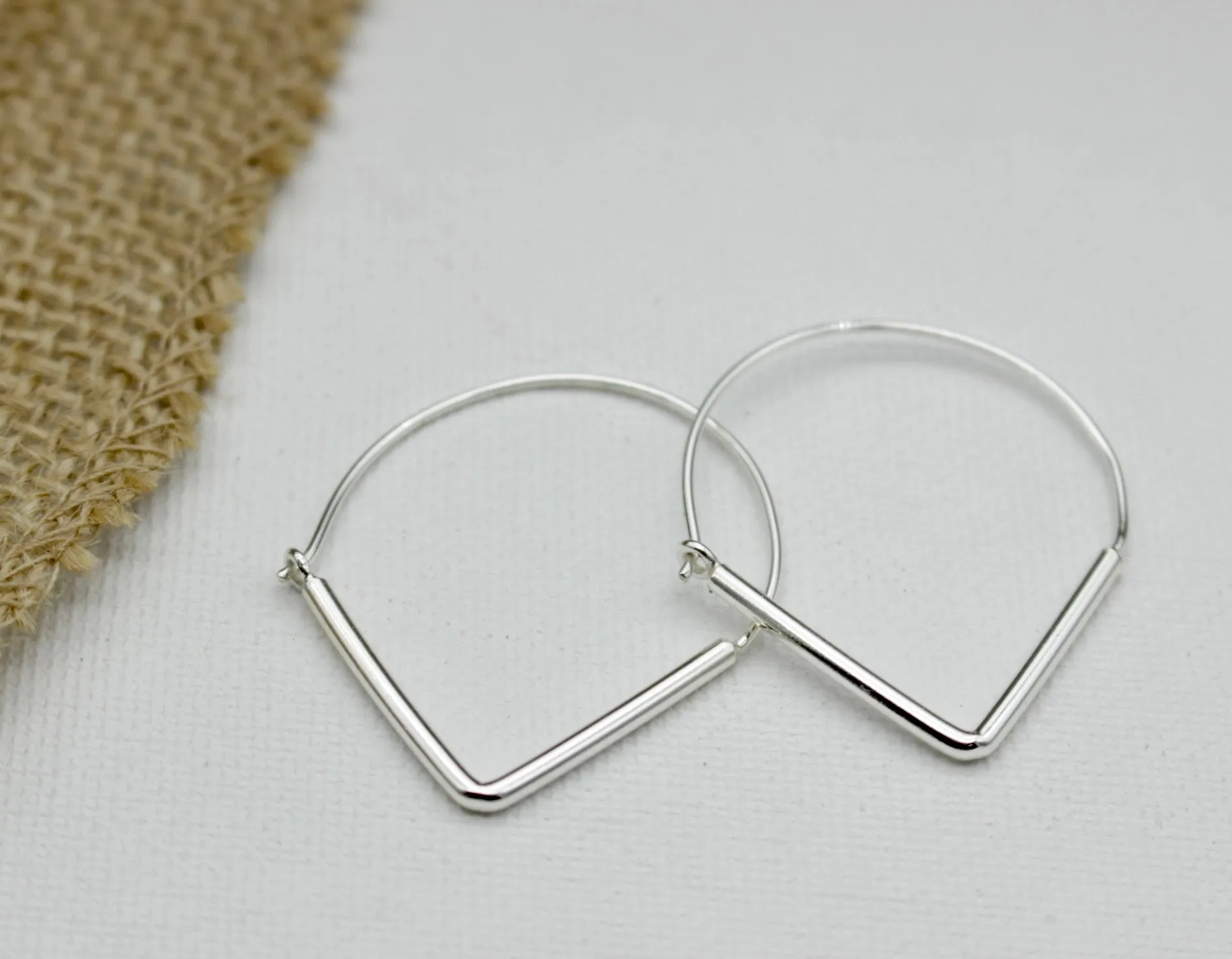 Triangle Sterling Silver Hoops