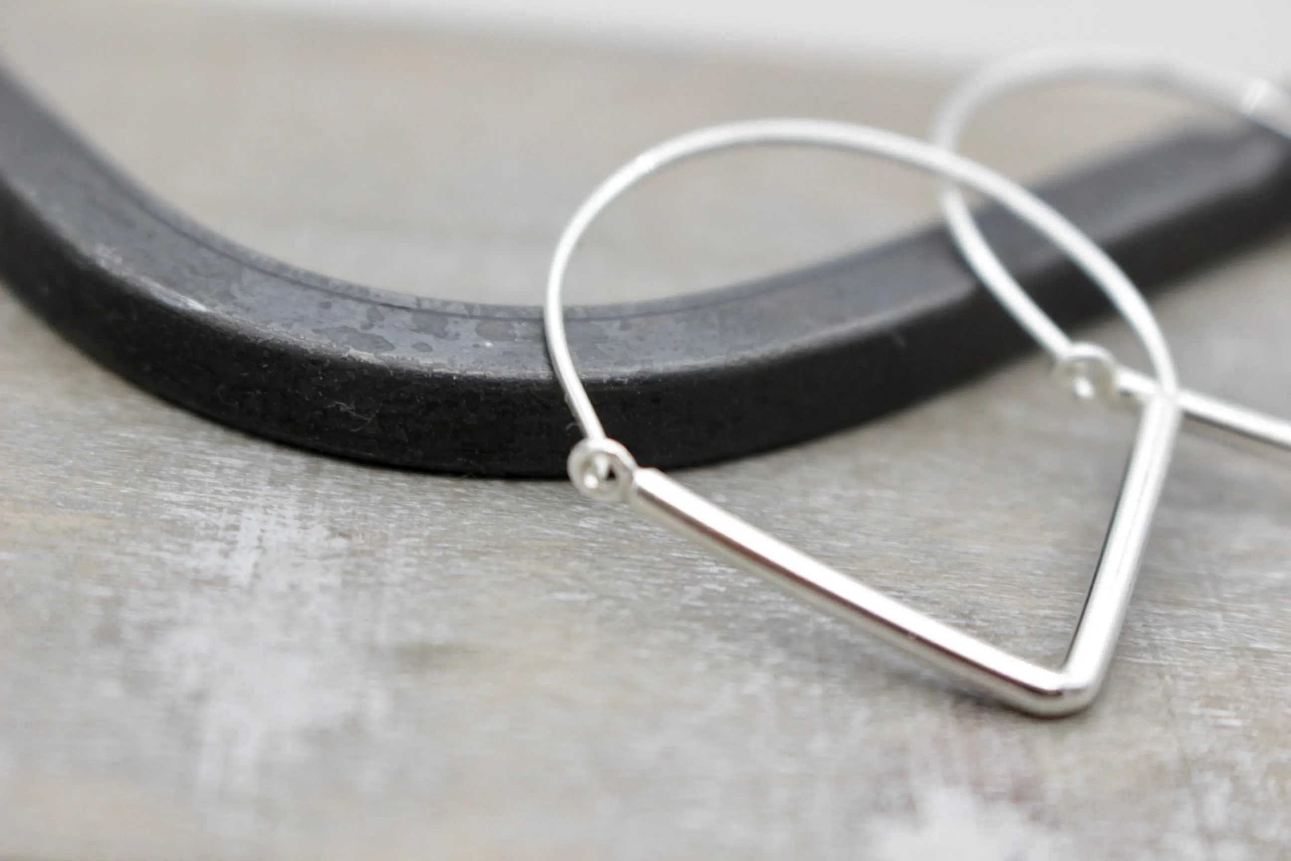 Triangle Sterling Silver Hoops