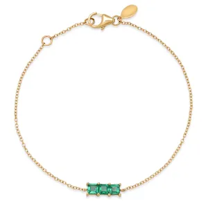 Triple Emerald Princess Cut Bracelet