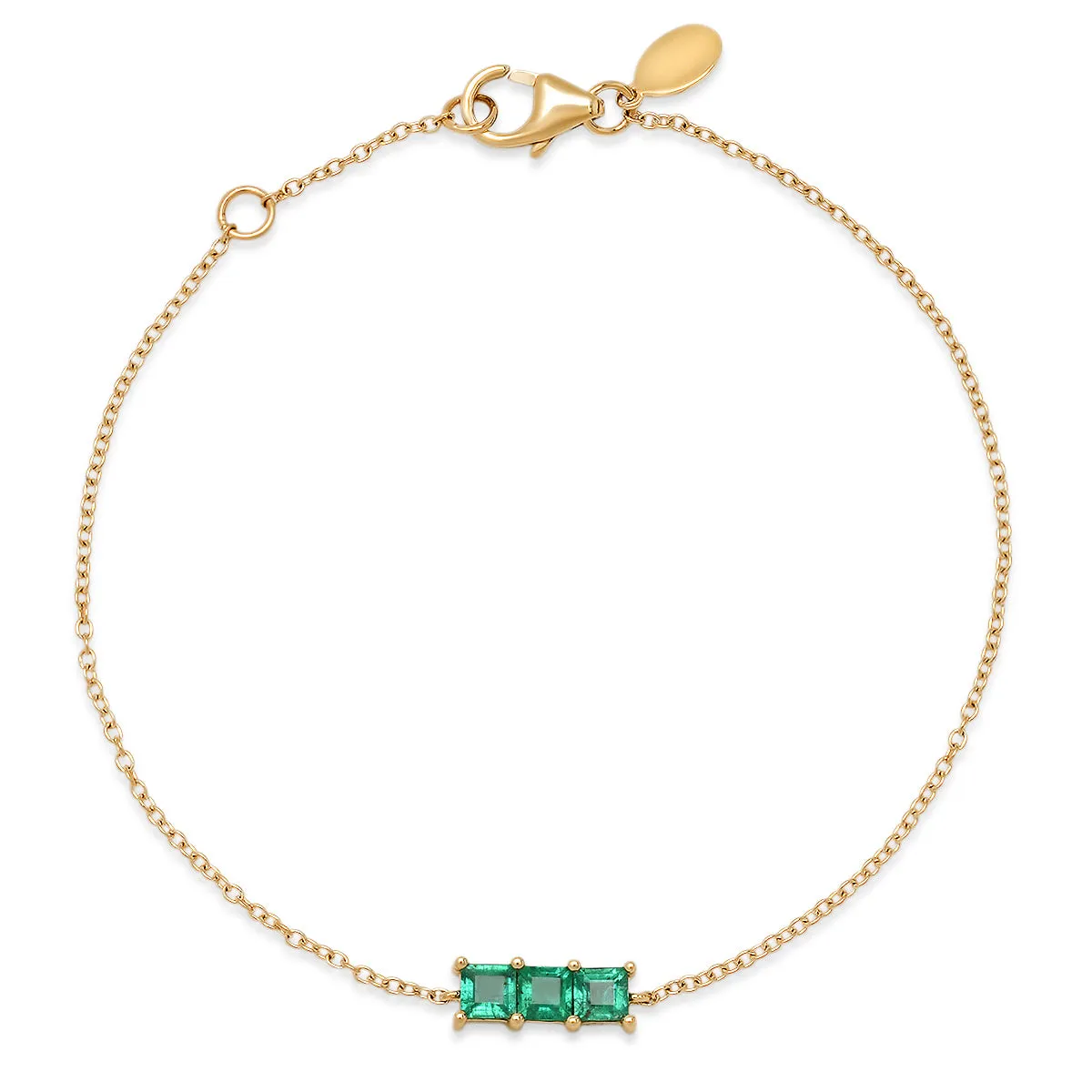 Triple Emerald Princess Cut Bracelet