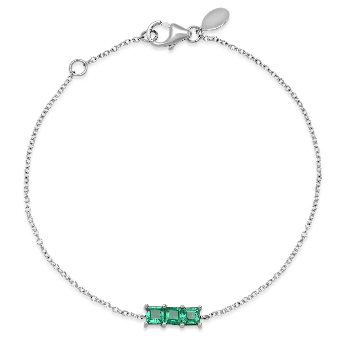 Triple Emerald Princess Cut Bracelet