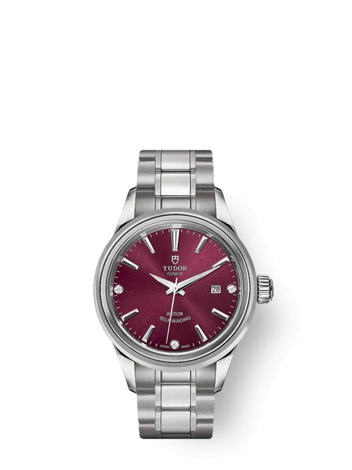 Tudor Style, Stainless Steel and Diamond-set, 28mm, Ref# M12100-0015