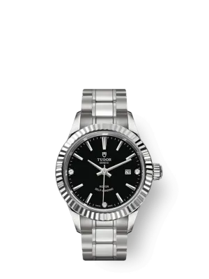 Tudor Style, Stainless Steel and Diamond-set, 28mm, Ref# M12110-0009