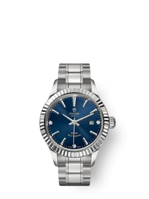 Tudor Style, Stainless Steel and Diamond-set, 28mm, Ref# M12110-0017