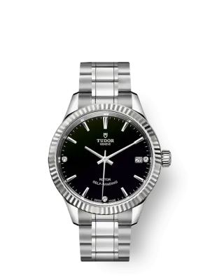 Tudor Style, Stainless Steel and Diamond-set, 34mm, Ref# M12310-0009