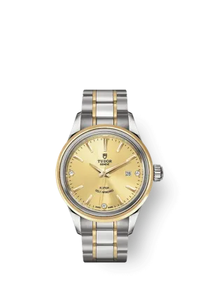 Tudor Style, Stainless Steel and Yellow Gold with Diamond-set, 28mm, Ref# M12103-0004