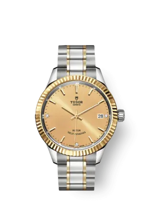Tudor Style, Stainless Steel and Yellow Gold with Diamond-set, 34mm, Ref# M12313-0007