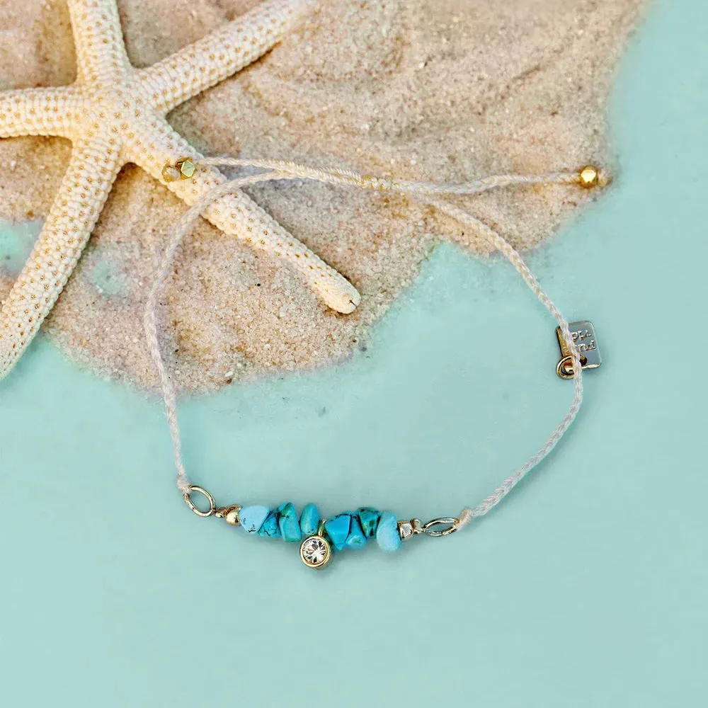 Turquoise Bead Charm Dainty Bracelet
