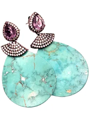 Turquoise Cubic Drop Earring