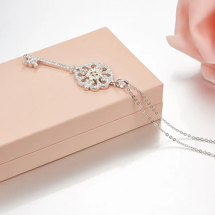Unlock Happiness Enchant Primrose Key Pendant Necklace