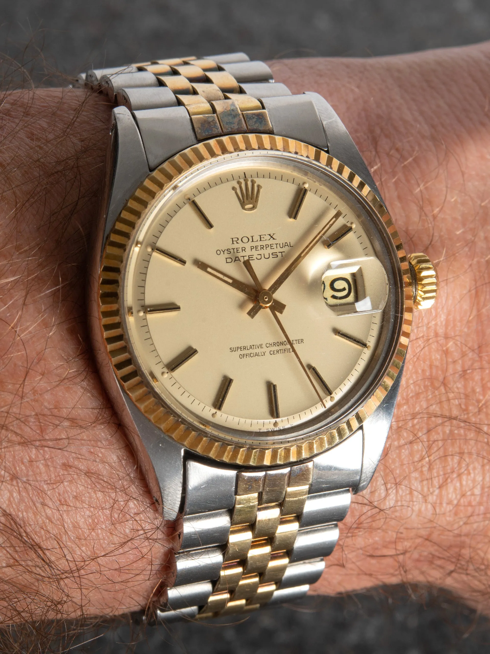 *Unpolished* 1971 Rolex Two-Tone Datejust (Ref. 1601) Satin Lemon Dial