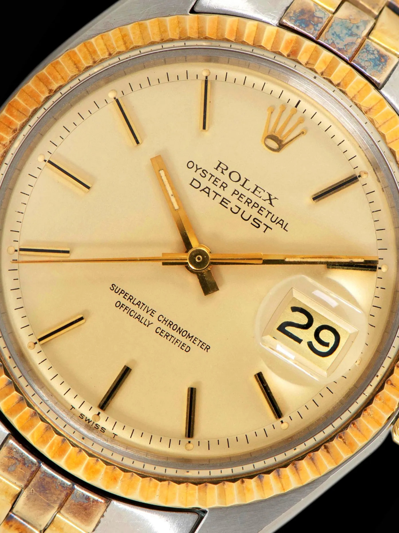 *Unpolished* 1971 Rolex Two-Tone Datejust (Ref. 1601) Satin Lemon Dial
