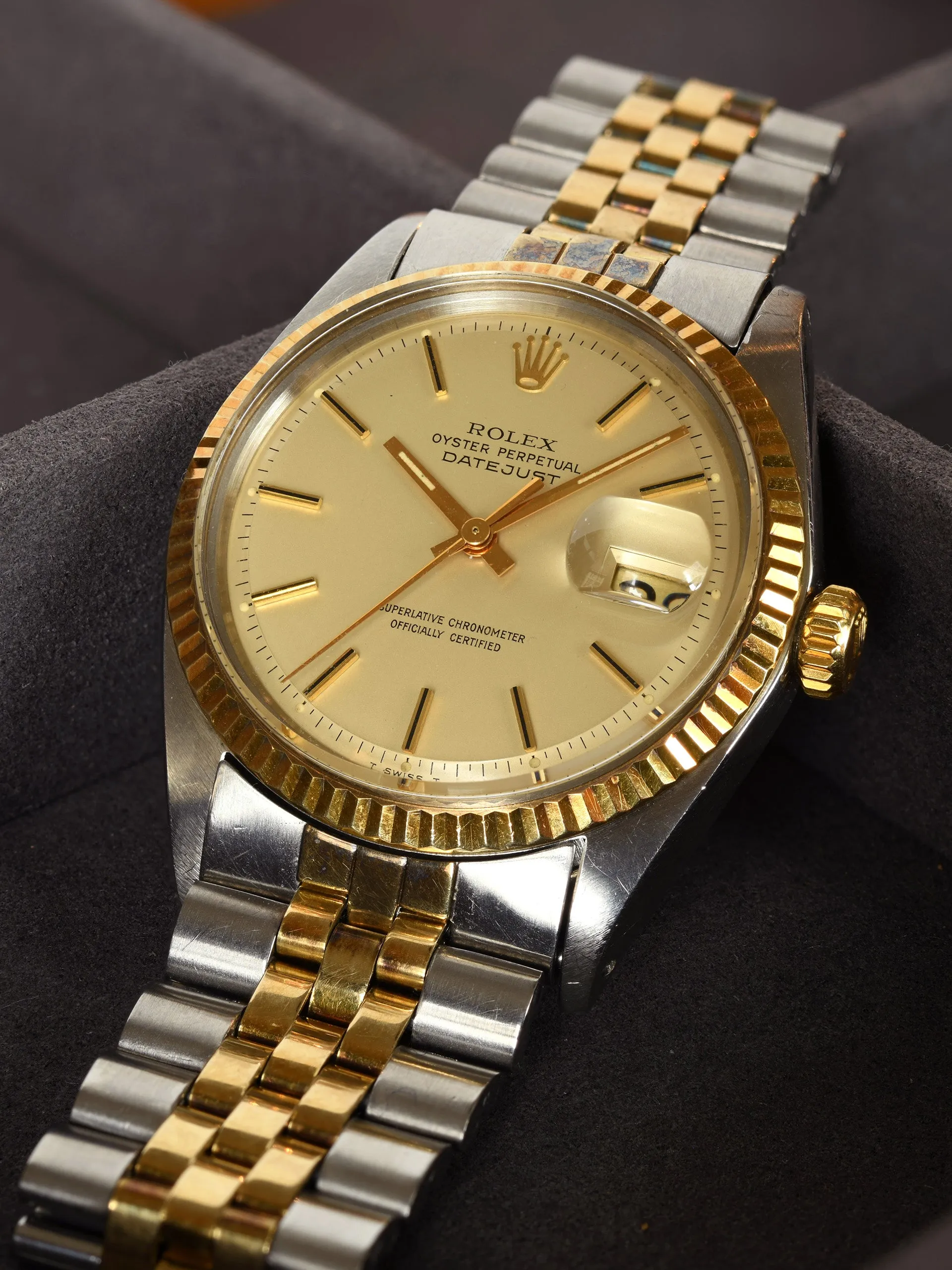 *Unpolished* 1971 Rolex Two-Tone Datejust (Ref. 1601) Satin Lemon Dial