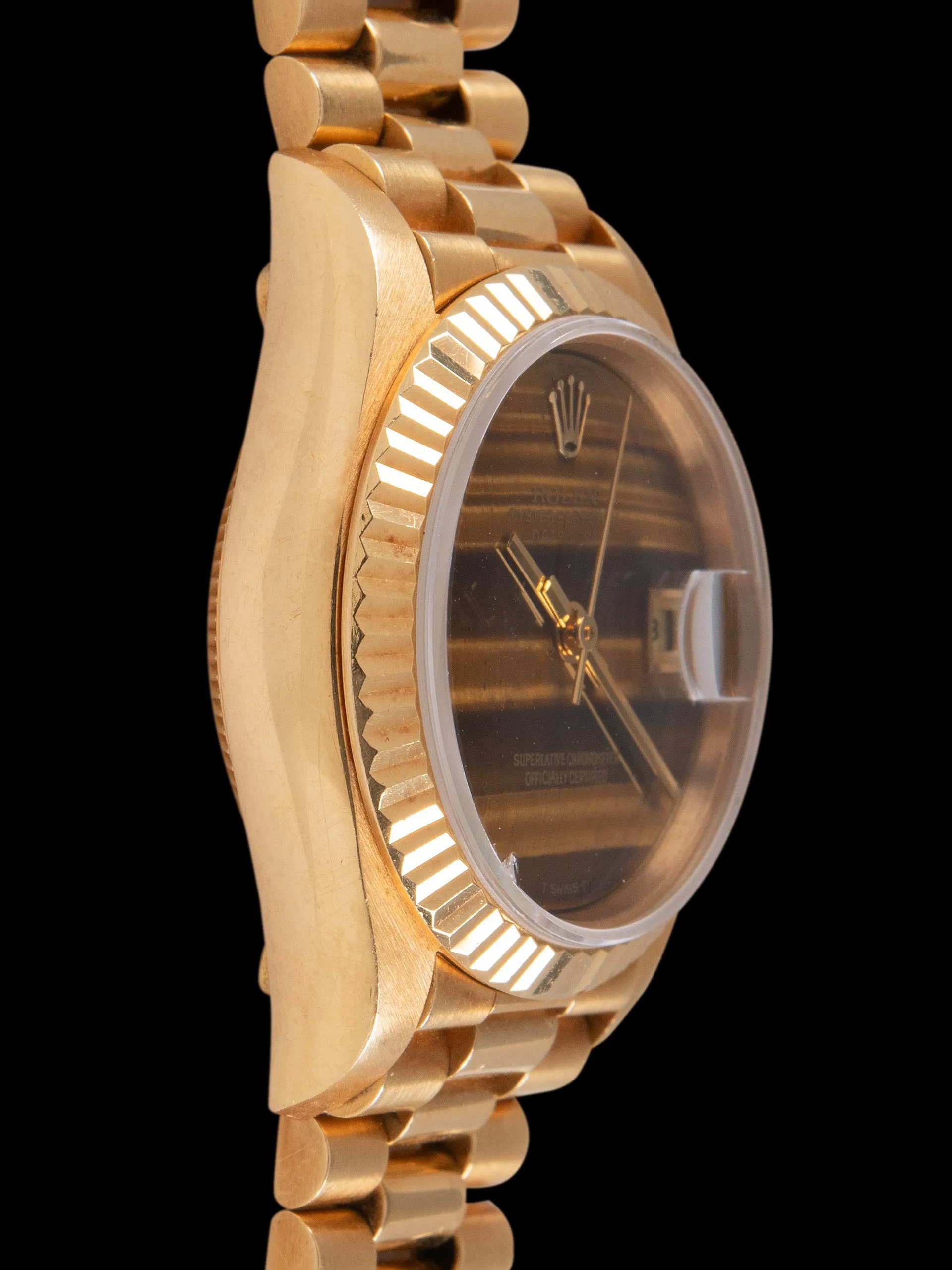 *Unpolished* 1987 Rolex Ladies Datejust 18K YG (Ref. 69178) Tiger's Eye Stone Dial