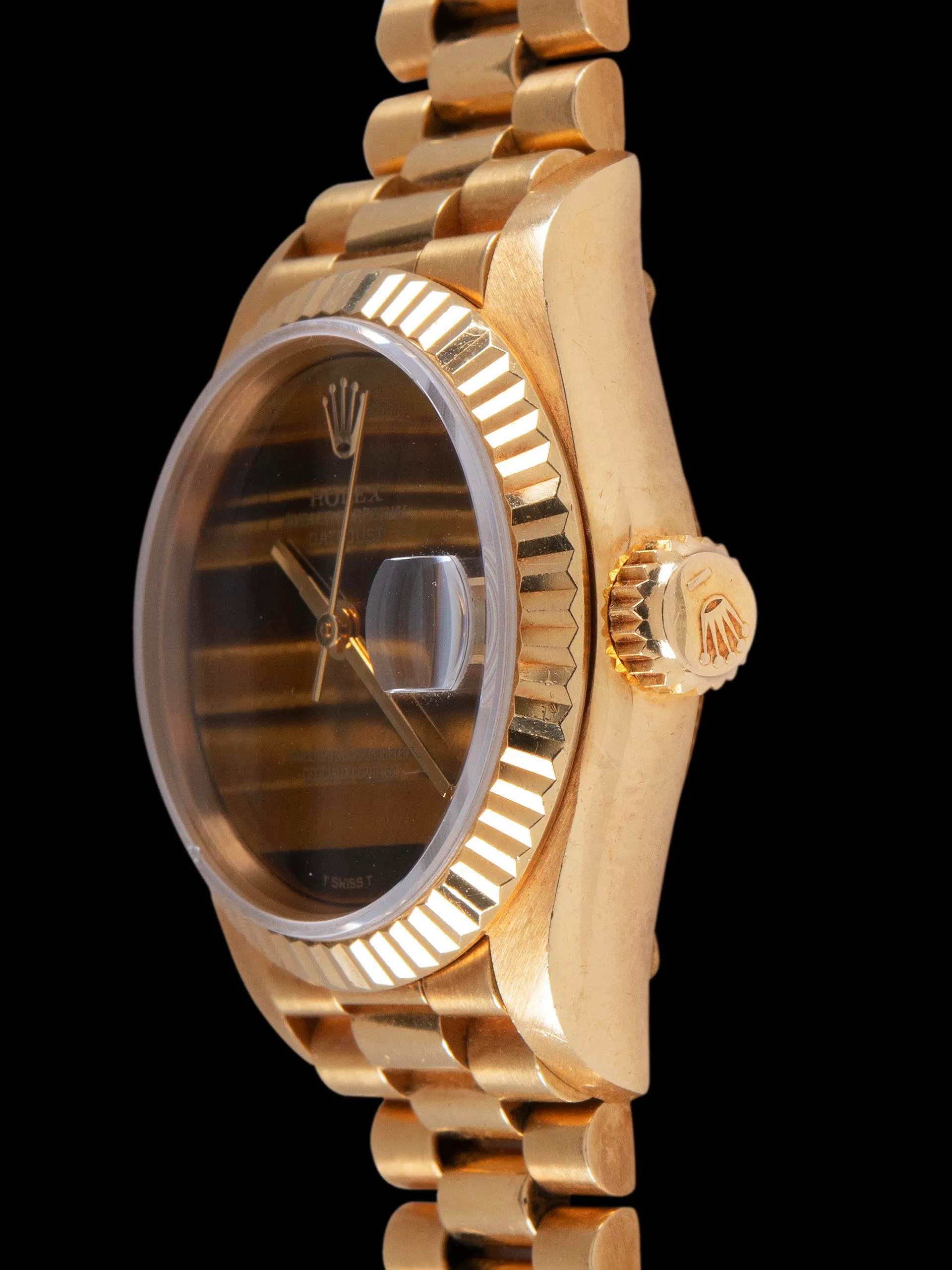 *Unpolished* 1987 Rolex Ladies Datejust 18K YG (Ref. 69178) Tiger's Eye Stone Dial