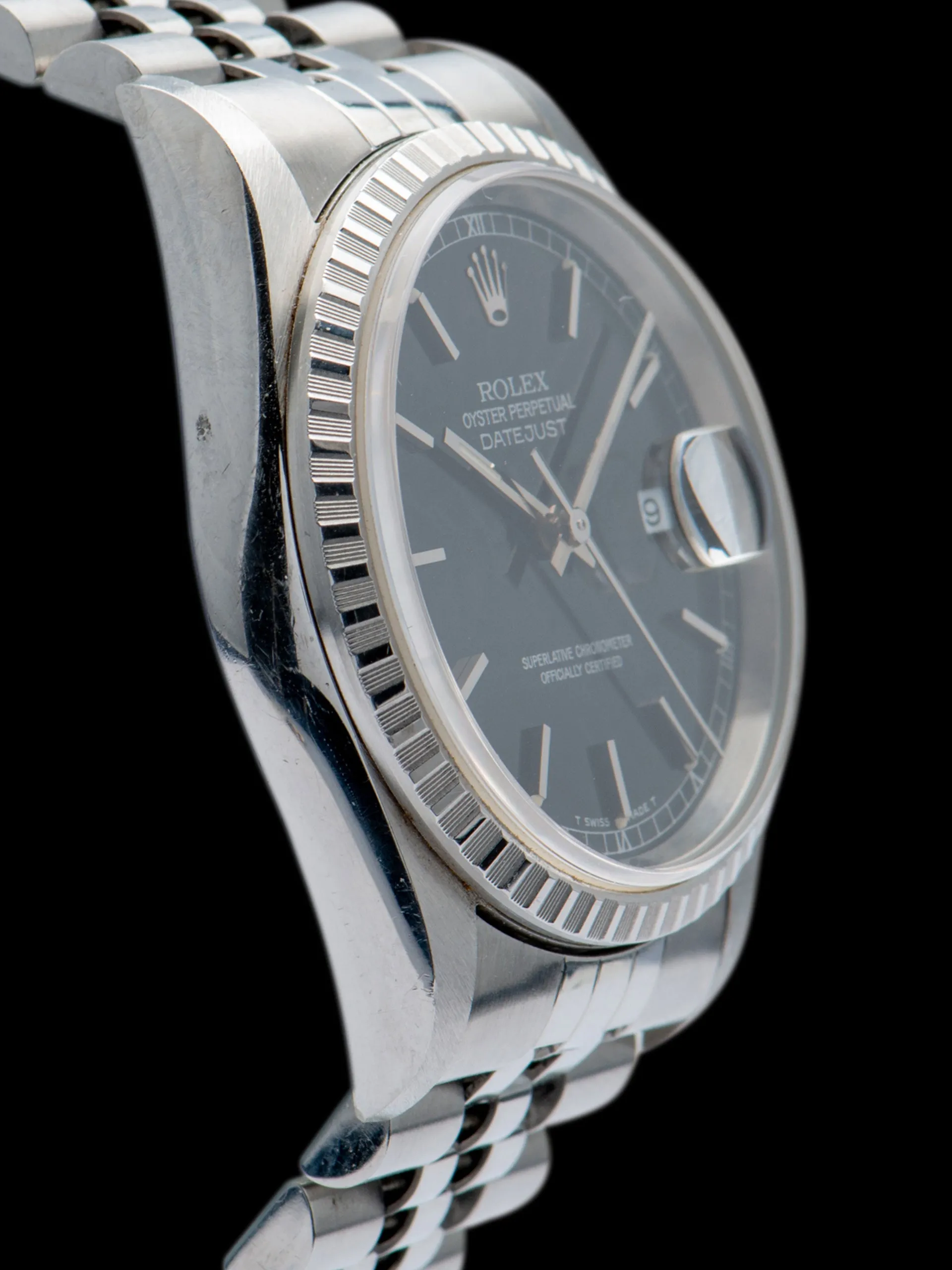*Unpolished* 1996 Rolex Datejust (Ref. 16220) "Anthracite Dial" W/ Papers