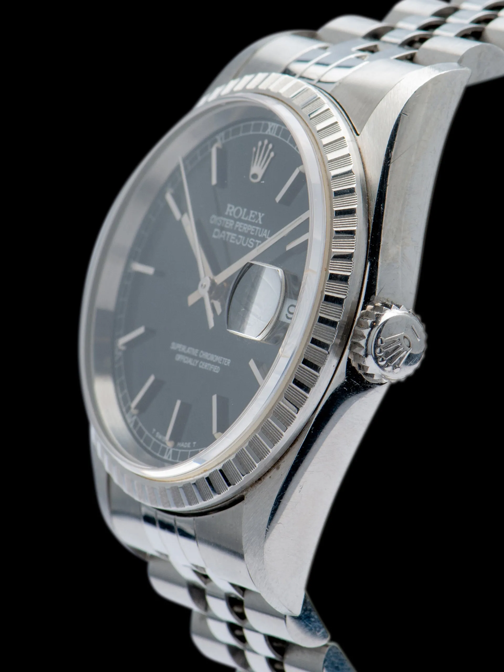 *Unpolished* 1996 Rolex Datejust (Ref. 16220) "Anthracite Dial" W/ Papers