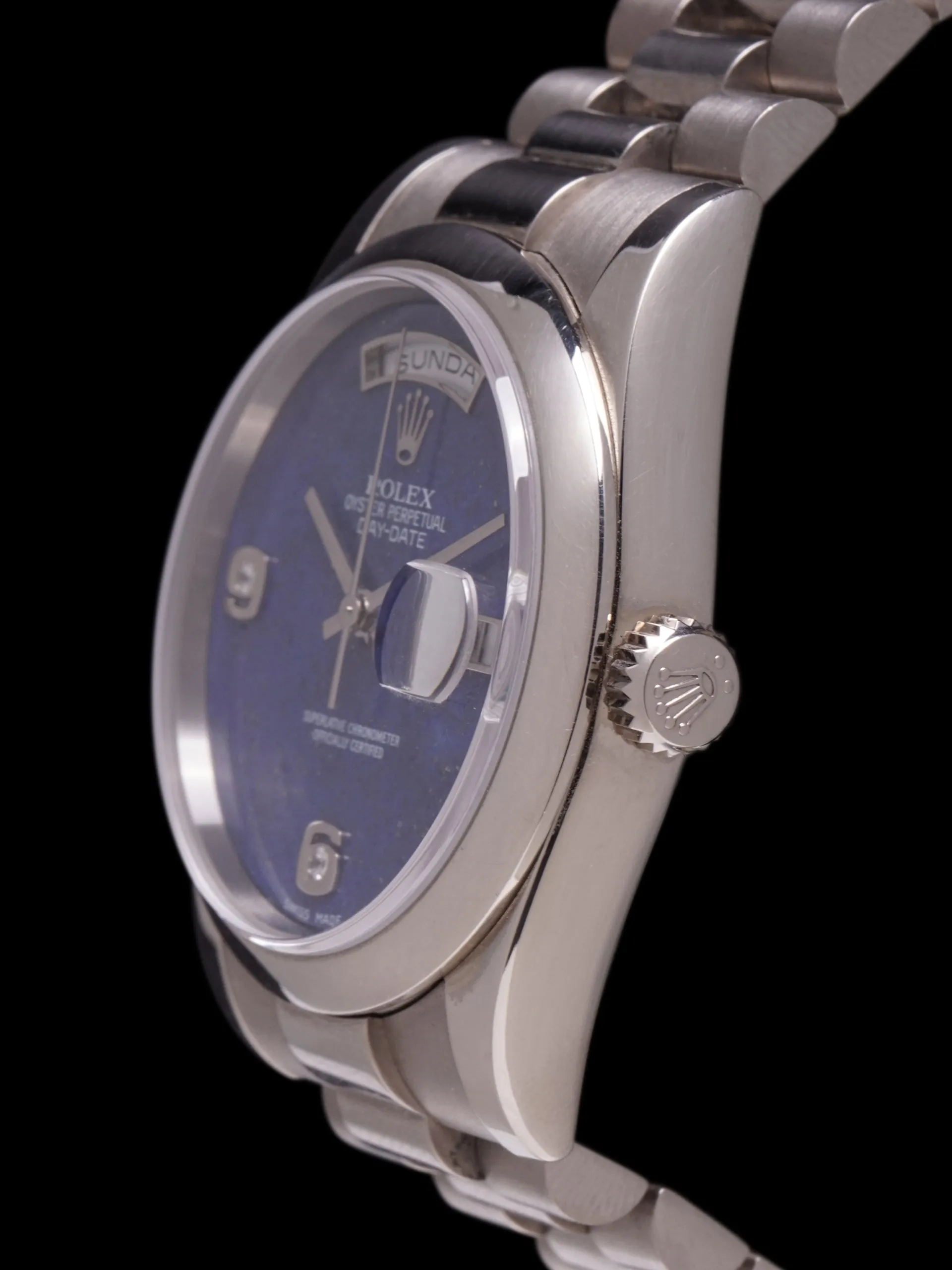*Unpolished* 2010 Rolex Day-Date (Ref. 118209) 18k WG Lapis Dial W/ Box & Papers