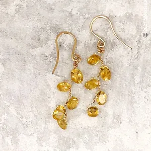 Vines Earrings, Fine Citrine