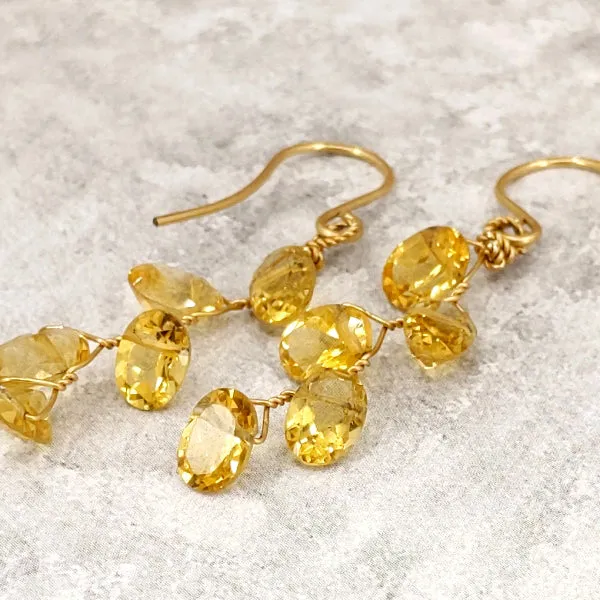 Vines Earrings, Fine Citrine