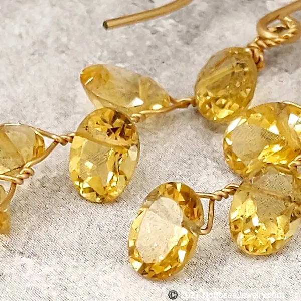 Vines Earrings, Fine Citrine