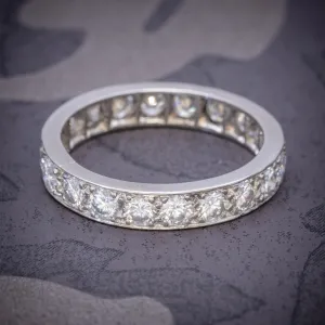 Vintage Full Diamond Eternity Ring 18Ct White Gold Circa 1920