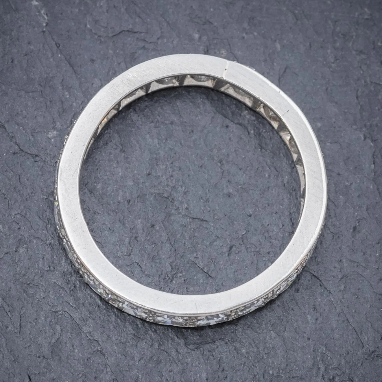 Vintage Full Diamond Eternity Ring 18Ct White Gold Circa 1920