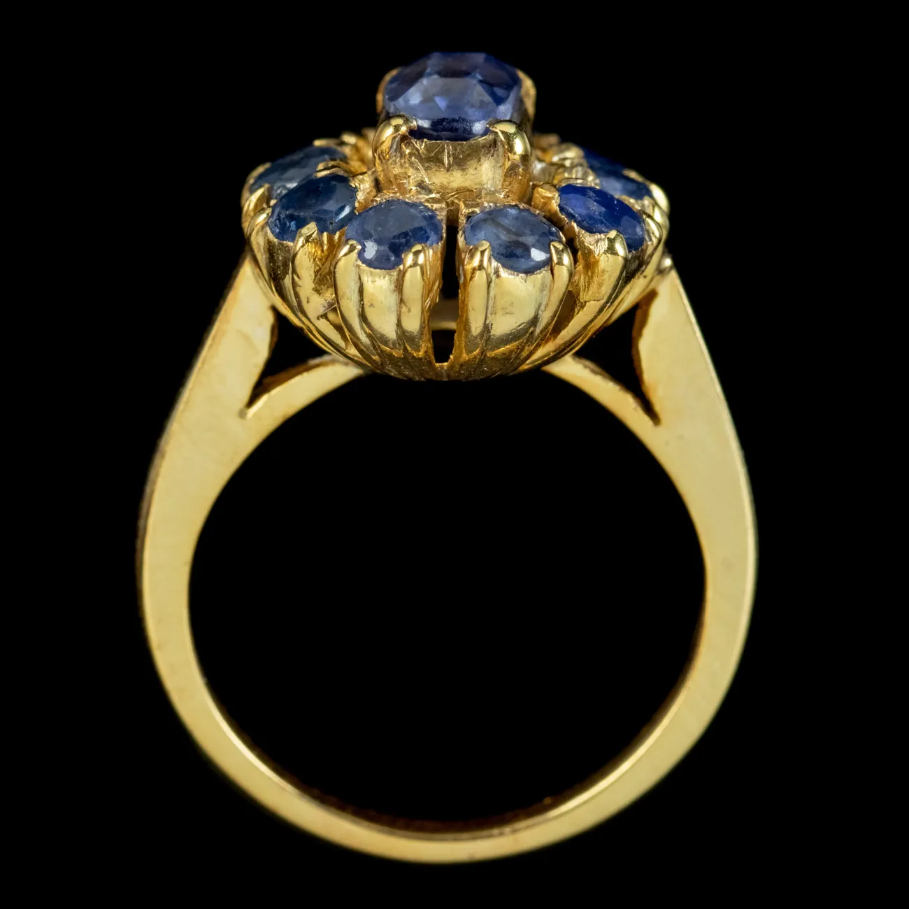 Vintage Sapphire Cluster Ring 2ct Of Sapphire