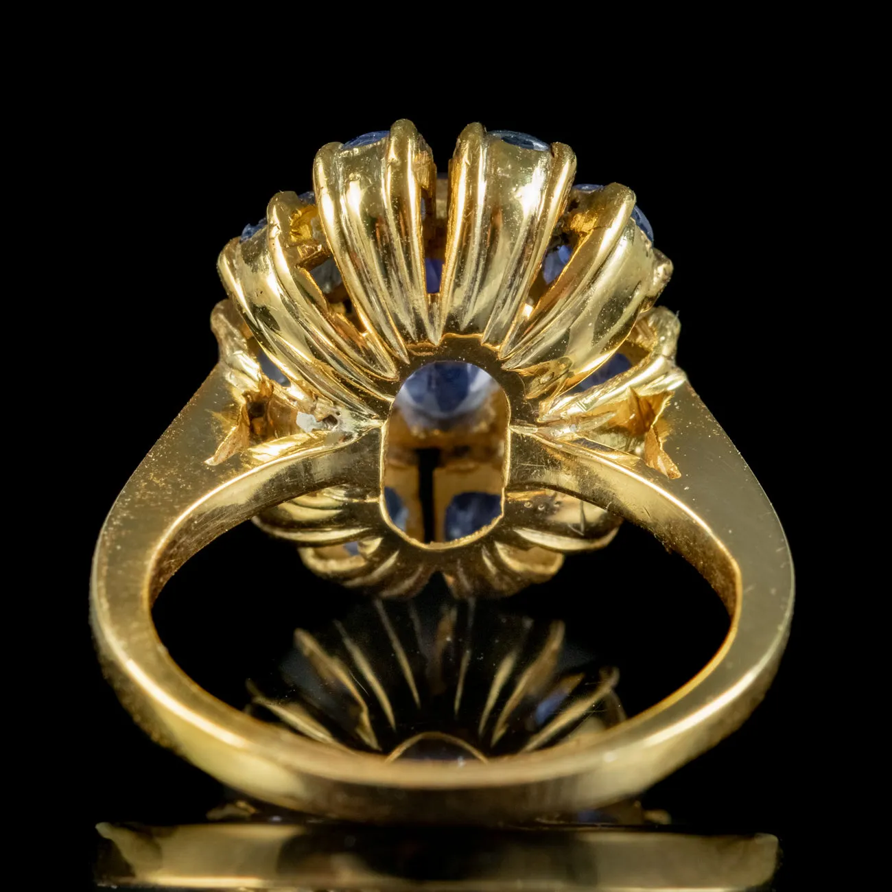 Vintage Sapphire Cluster Ring 2ct Of Sapphire