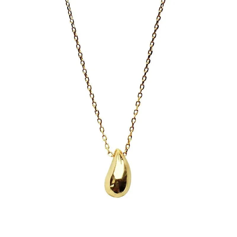 Water Droplets Pendant 304 Stainless Steel 18K Gold Plated Necklace