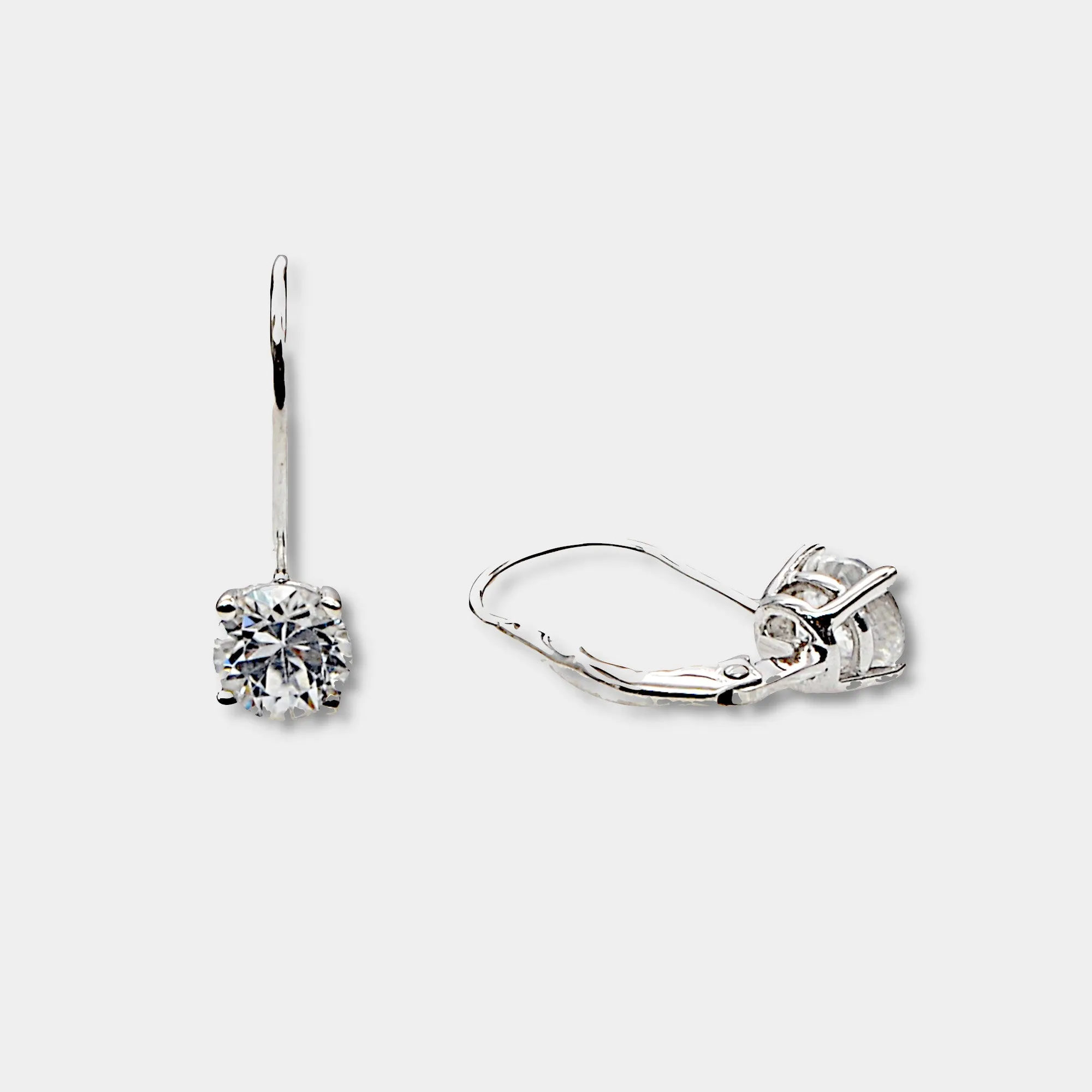 White Zircon Drop Earrings